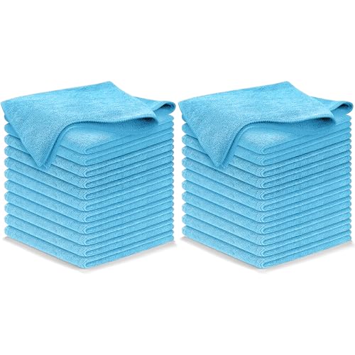 USANOOKS Microfiber Cleaning Cloth - Turq - 24Pcs (12.5x12.5 inch) High Performance - 1200 Washes, Ultra Absorbent Car Towel Traps Grime & Liquid for Streak-Free Mirror Shine - car Washing Cloth - color: Turqoise, size: Pack of 24