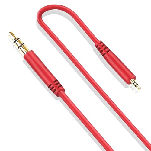 Replacement Audio Cable for Bose Headphones Wire Aux Cord 3.5mm to 2.5mm - color: Red