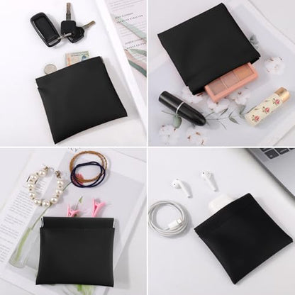 BUSOHA 3 Pack Small Makeup Bags for Purse - Coin Purse for Women - color: 3 PCS - Black