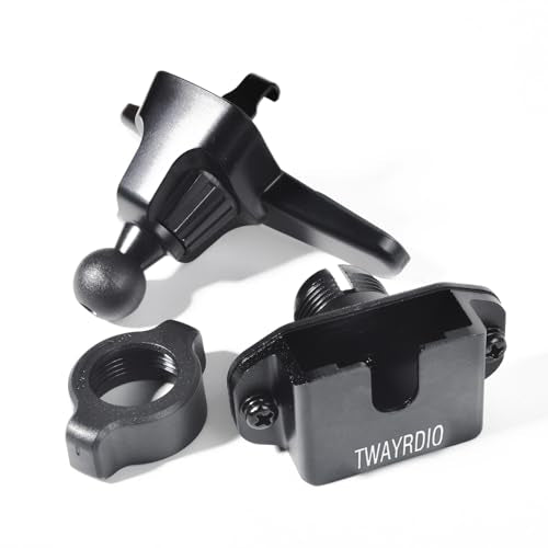TWAYRDIO Radio Holder with Metal Hook Clip, Car Air Vent Handheld Radio Mount, Universal Automobile Cradle for Yaesu Motorola Baofeng Retevis Midland Two Way Radios for Cobra Uniden Astatic CB Mics