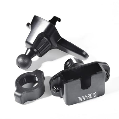 TWAYRDIO Radio Holder with Metal Hook Clip, Car Air Vent Handheld Radio Mount, Universal Automobile Cradle for Yaesu Motorola Baofeng Retevis Midland Two Way Radios for Cobra Uniden Astatic CB Mics