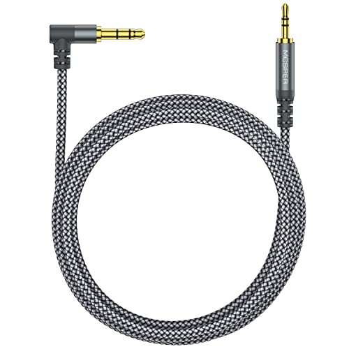 3.5mm to 2.5mm Aux Audio Cable (6.6FT), 90 Degree Right Cord Compatible with Bose 700 QuietComfort QC45 QC35II QC35 QC25 Noise Cancelling Headphones, JBL E45BT E55BT E65BTNC Bluetooth Earphone(Grey) - size: 1-Pack