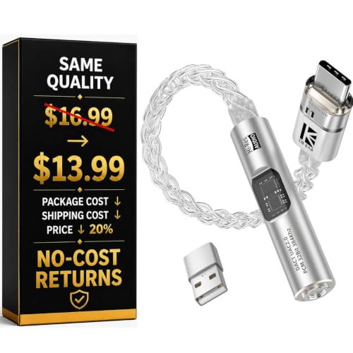 USB C to 3.5mm Audio Adapter with DAC for iPhone, Samsung & iPad - color: silver