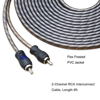 RECOIL RCI29 9ft 2-Channel RCA Audio Cable Twisted Pair Noise Reduction - style: 9ft 2-Channel RCA