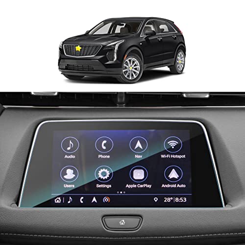 SKTU for 2019 2020 2021 2022 2023 Cadillac XT4 Screen Protector Navigation Display Tempered Glass 9H Hardness Anti Glare & Scratch HD Clear LCD GPS Touch 2023 Cadilla c XT4 Screen Protector - color: 2019-2023 XT4 8In