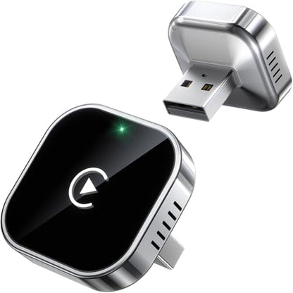 Teeran Wireless CarPlay Adapter for iPhone (2026 Upgraded), Mini Plug & Play for Cars with Factory Wired Apple CarPlay, Fast & Stable Connection, Easy Setup, Wide Vehicle Compatibility USB & USB C