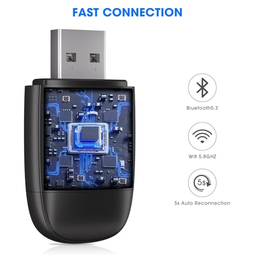 Wireless Apple CarPlay Adapter for iPhone: Mini Bluetooth Android Auto Car Dongle with USB-A Type-C