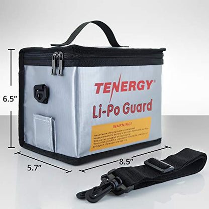 Tenergy Fire Retardant Lipo Zipper Bag for Charging and Storing Lipo Battery Packs, 8.5 x 6.5 x 5.7inch - size: 1x Large 8.5x6.5x5.7in