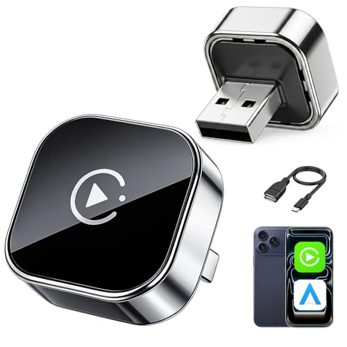 Wireless CarPlay & Android Auto Adapter for Cars, Converts Wired CarPlay to Wireless, Fast Auto Connect, Plug and Play, Stable Bluetooth WiFi Connection for iPhone and Android