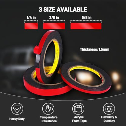 3M Automotive Exterior Attachment Tape 3/8''×10.8 Ft - size: 3/8''×10.8 Ft