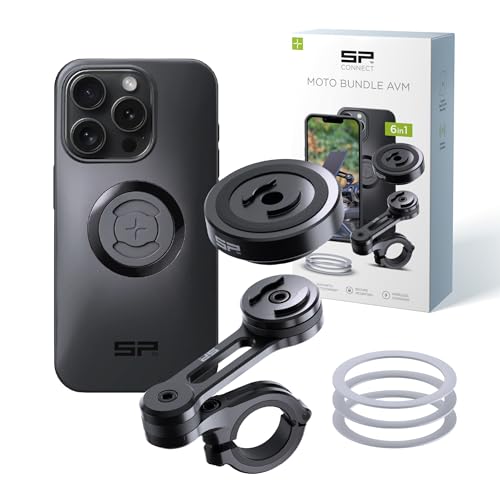 SP CONNECT Moto Bundle II with Anti Vibrations Module| SPC+ | Compatible with for iPhone 15 Pro| Motorcycle Phone Mount |Phone Mount for Motorcycle Handlebars | Cell Phone Holder - style: iPhone 15 Pro