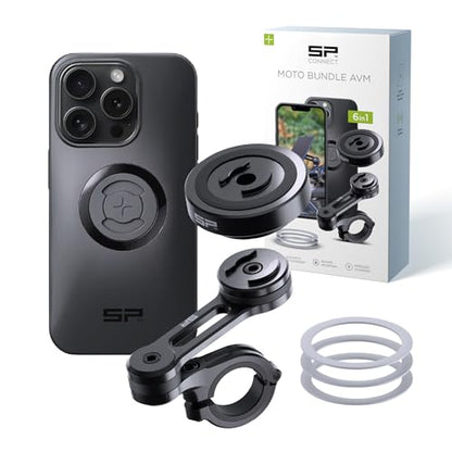 SP CONNECT Moto Bundle II with Anti Vibrations Module| SPC+ | Compatible with for iPhone 15 Pro| Motorcycle Phone Mount |Phone Mount for Motorcycle Handlebars | Cell Phone Holder - style: iPhone 15 Pro