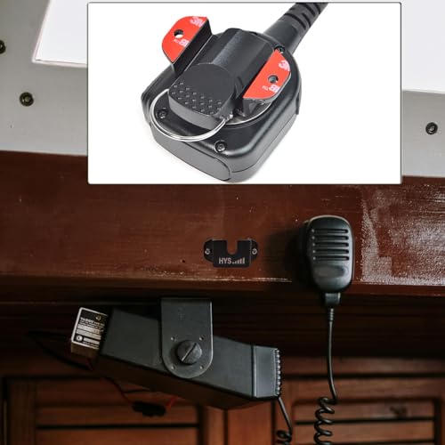 HYS Single Side CB VHF UHF Radio&Mic Hanger Mount w/Screw for Car Truck - color: Black, size: 1 Piece