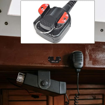 HYS Single Side CB VHF UHF Radio&Mic Hanger Mount w/Screw for Car Truck - color: Black, size: 1 Piece