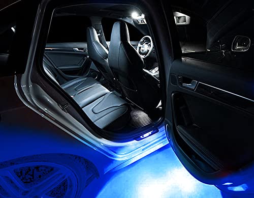 iJDMTOY Ultra Blue LED Compartment Glove Box or Footwell Lights Compatible with Volkswagen Jetta GTI Altas CC Eos, Powered by 3W 18-SMD LED Lights, Replace OEM Incandescent Lamps - style: Blue
