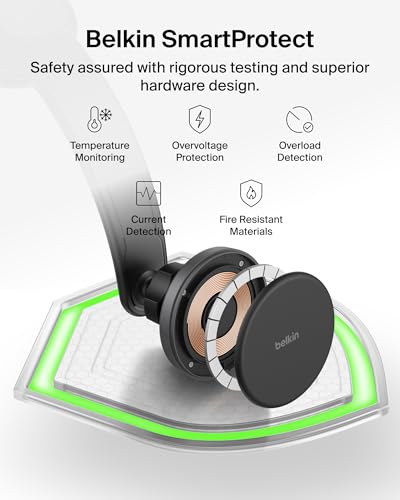 Belkin Qi2 15W Magnetic Wireless Dash Mount, Fast Charging Car Charger - style: Dash Mount