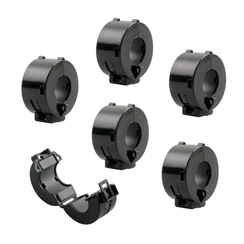6 Pack 15mm Clip-on Ferrite Ring Core RFI EMI Noise Suppression Filter