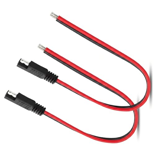 2 PCS Car SAE Extension Connector Cable, 10AWG SAE Quick Connector Disconnect Plug, Flexible SAE Power Wire Harness Adapter Cable, Universal for Most Cars, SUVs (Red) - color: 10AWG
