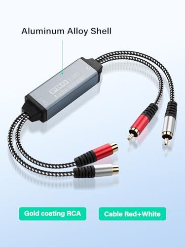 RCA Noise Isolator, Dual Channel RCA Ground Loop Audio Signal Filter,for Car Audio/Home Stereo System, High-Fidelity Sound Eliminating Buzzing Noise