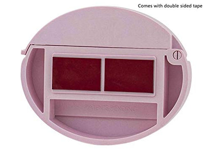 Vehicle Business Card Bin with Lid Holds 3.5" x 2" Contact Information Cards Stick On Advertising Box Light Pink Plastic On The Go Caddy by Marketing Holders - color: Mary Kay Pink