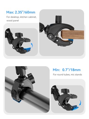 OHLPRO Magnetic Tablet Holder for Mic Stand,360° Adjustable Microphone Music Stand Phone Holder Mount,Tablet Mount Clamp for Peloton Bike,Treadmill, Stroller, Cabinet, Fits MagSafe, All Tablets,Phones - size: Magnetic for 4.7-15.6"