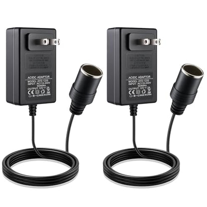 2팩 110V AC - DC 12V 컨버터 2A 24W, 벽 플러그 110‑240V에 담배 라이터 어댑터, 자동차 팬 및 저전력 장치용 가정용 자동차 전원 공급 어댑터 (진공 청소기, 에어 펌프, 팽창기용이 아님) - size: 12V2A 24W 2Pack