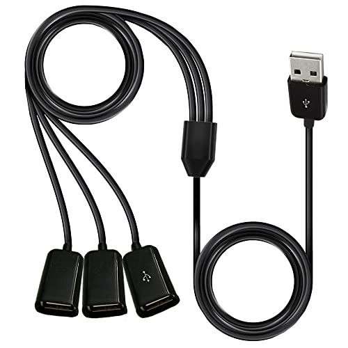 USB Splitter Y Cable,3 in 1 USB 2.0 A Male to 3 Female Cable - color: usb Male 1 to 3 usb Female