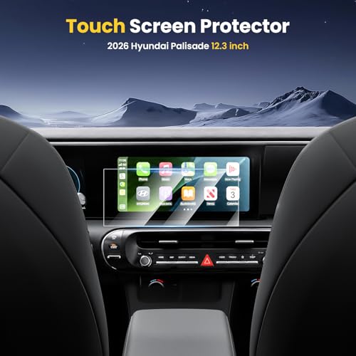 Karltys 3 PC Screen Protector for 2026 Hyundai Palisade (Dual 12.3In+Front AC+Rear AC) (SE/SEL/Limited/XRT Pro/Calligraphy) - size: 12.3"Hyundai Palisade 2026