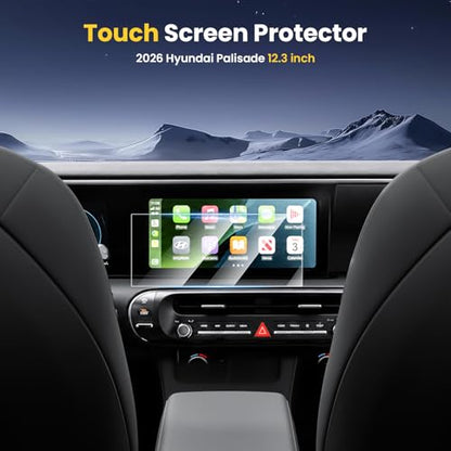 Karltys 3 PC Screen Protector for 2026 Hyundai Palisade (Dual 12.3In+Front AC+Rear AC) (SE/SEL/Limited/XRT Pro/Calligraphy) - size: 12.3"Hyundai Palisade 2026