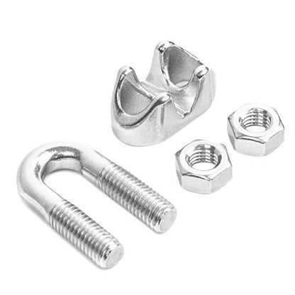 Light Duty Malleable Stainless Steel Wire Rope Clips for 1/2” Cables, T316 Marine Grade – Lot of 100 - color: Lot of 100, size: 1/2"