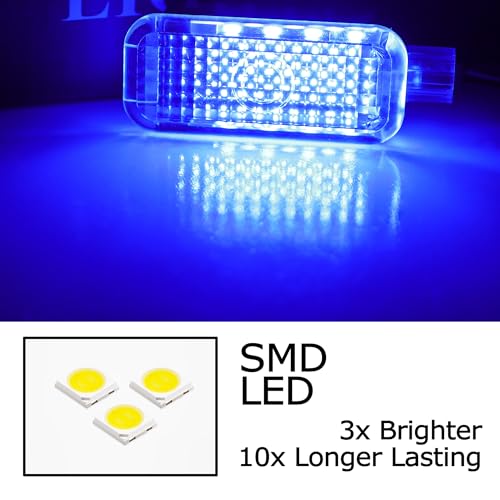 iJDMTOY Ultra Blue LED Footwell, Door Sill, Side/Under Door Lights, Compartment Glove Box or Trunk Cargo Lights, Compatible With Audi A1 A3 A4 A5 A6 A7 A8 Q3 Q4 Q5 Q7 Q8 - style: Blue
