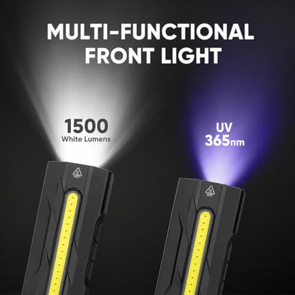 T9-PRO Rechargeable EDC Flashlight 1500 Lumens, Magnetic LED Pocket Flashlight Super Bright, IPX6 Mini Clip on Flashlight for Working, Camping, Car Repairing, Gifts for Men