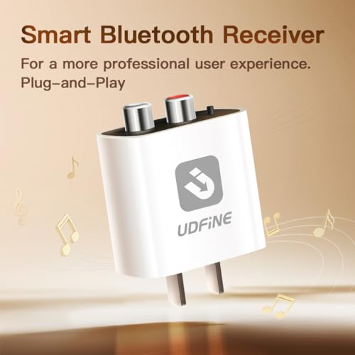 Smart Bluetooth 6.0 to AUX/RCA Adapter & Receiver for Home Stereo, Wireless Bluetooth Adapter for Stereo Receiver, Plug & Play, Sound, Upgrade Old Speakers, Udfine AudioLink