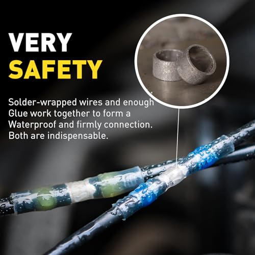 haisstronica 100PCS Solder Seal Wire Connectors, AWG 16-14 Blue Sleeves - size: AWG 16-14 Blue