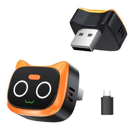 2 in 1 Wireless CarPlay and Android Auto Adapter, Easy Setup Plug and Play, Fast Seamless Use Supports 1000+ Cars with Built-in Wired Car Play/Android Auto Compact Design Car Adapter - color: Orange