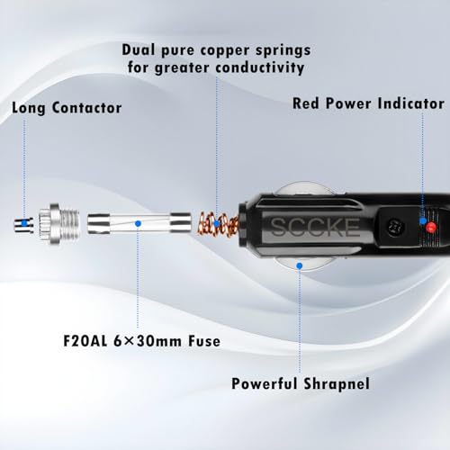 14AWG Premium Pure Copper 12V 24V Car Cigarette Lighter Socket Extension Cord, 12ft / 3.66m 14 AWG Cable Wire for Car Inverter Air Pump Electric Cup car Refrigerator etc