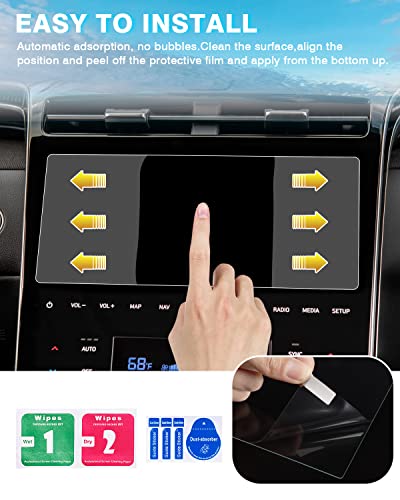 Karltys [Upgrade 2 Pack Screen Protector for 2022-2024 Hyundai Tucson/Santa Cruz 10.25-Inch Accessories [No Glare & Fingerprint] for Touchscreen Tempered Glass Navigation Protective Film - size: 2022-2024 Hyundai Tucson/Santa Cruz