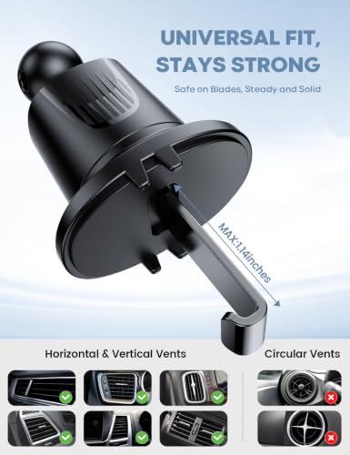 Lamicall 2026 Wider Clamp & Metal Hook Car Phone Holder Vent Accessories - color: Black