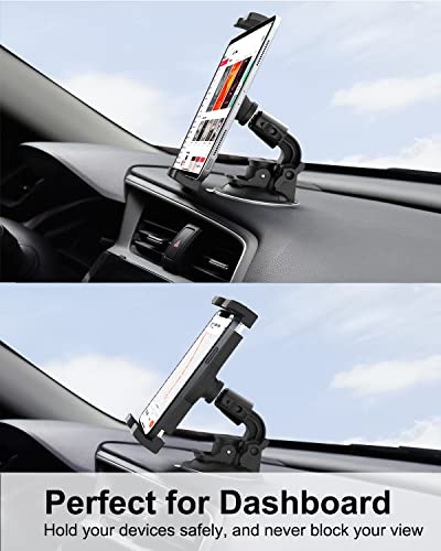 Windshield Car Tablet Mount, Heavy Duty Dashboard Tablet Holder