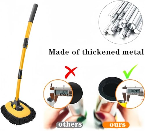 BMLEI Car Wash Brush with Long Handle, Cleaning Mop Car Wash Kit,Yellow - color: Yellow02