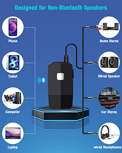 Golvery Bluetooth V5.4 Receiver for Speaker Home Stereo with 3.5mm AUX/RCA - style: J205 Stereo Stream