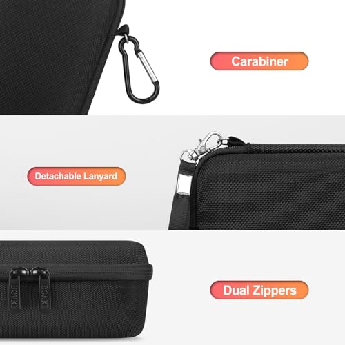 BOVKE Travel Case Compatible with Tire Inflator Portable Air Compressor, 120 PSI Air Pump Carrying Bag Storage Holder, Mesh Pocket for USB Cable, Air House, Connector, Black+Black