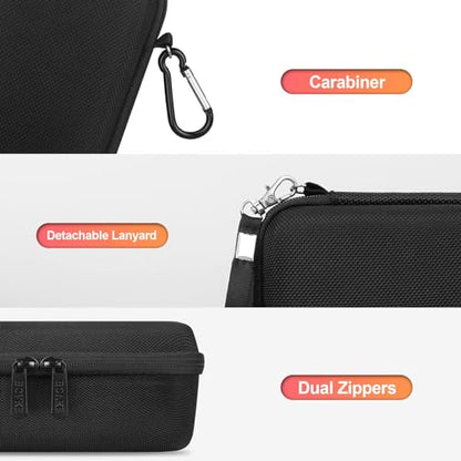 BOVKE Travel Case Compatible with Tire Inflator Portable Air Compressor, 120 PSI Air Pump Carrying Bag Storage Holder, Mesh Pocket for USB Cable, Air House, Connector, Black+Black