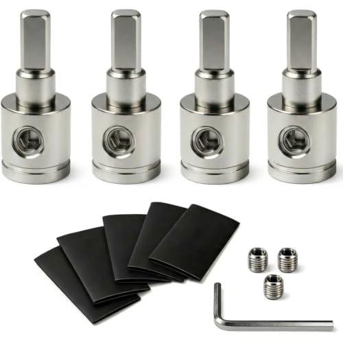 4PCS Heavy-Duty Brass Amp Input Reducers 1/0 Gauge to 4 Gauge - Durable Amp Connectors with Heat Shrink Tubing for Car Audio Accessories - size: 4Pcs（0 to 4 Gauge）