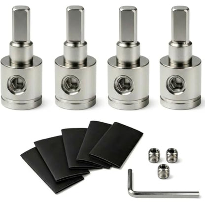 4PCS Heavy-Duty Brass Amp Input Reducers 1/0 Gauge to 4 Gauge - Durable Amp Connectors with Heat Shrink Tubing for Car Audio Accessories - size: 4Pcs（0 to 4 Gauge）