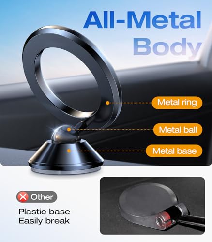 VICSEED Ultra Mini for MagSafe Car Mount Magnetic Phone Holder for Dash - color: Flash Black