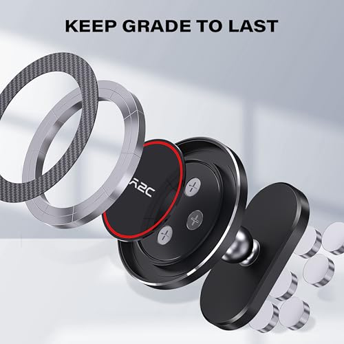 A2C for Hyundai Ioniq 5 Phone Mount, Hyundai Magnetic Dashboard Phone Mount - color: Red-MagSafe