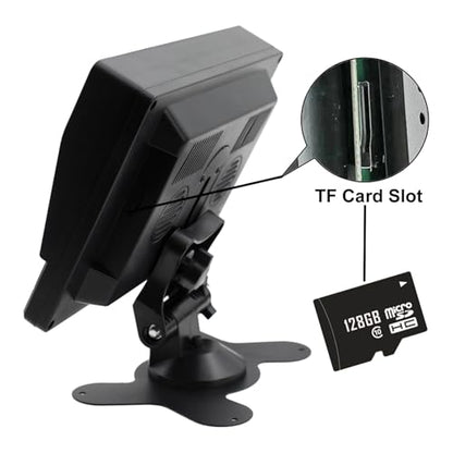 HD Wired RV Backup Camera System Kit,7 inch IPS Dual Split Screen Monitor DVR Recording IP69 Waterproof 1080P Front View Rear View Reverse Cameras Parking Lines for Truck/Semi-Trailer/Box Truck