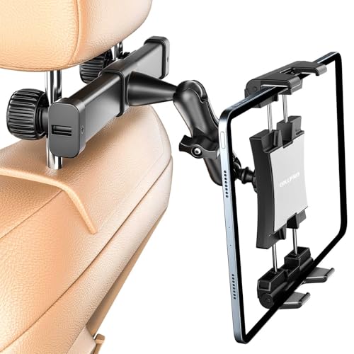 OHLPRO Tablet Holder for Car Headrest,360°Adjustable Clip Arm Tablet Mount for Car Backseat,Gifts Road Trip Essentials for Kids,Fits for 5-13" Device Like iPad Pro, Air, Mini, Galaxy, Fire - size: 5-13" Device