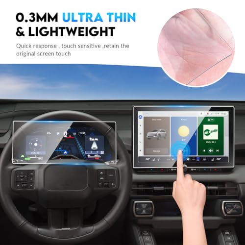 INTGET 2 PCS Screen Protector for 2026 Toyota RAV4 Accessories & RAV4 Hybrid 12.9-inch Navigation GPS & 12.3-inch Dashboard (XSE/Limited/Woodland/GR Sport) Tempered Glass HD Center Touchscreen Touch Screen Protective Display - size: 12.9inch +12.3inch